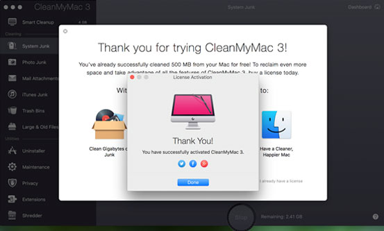 license clean my mac 3